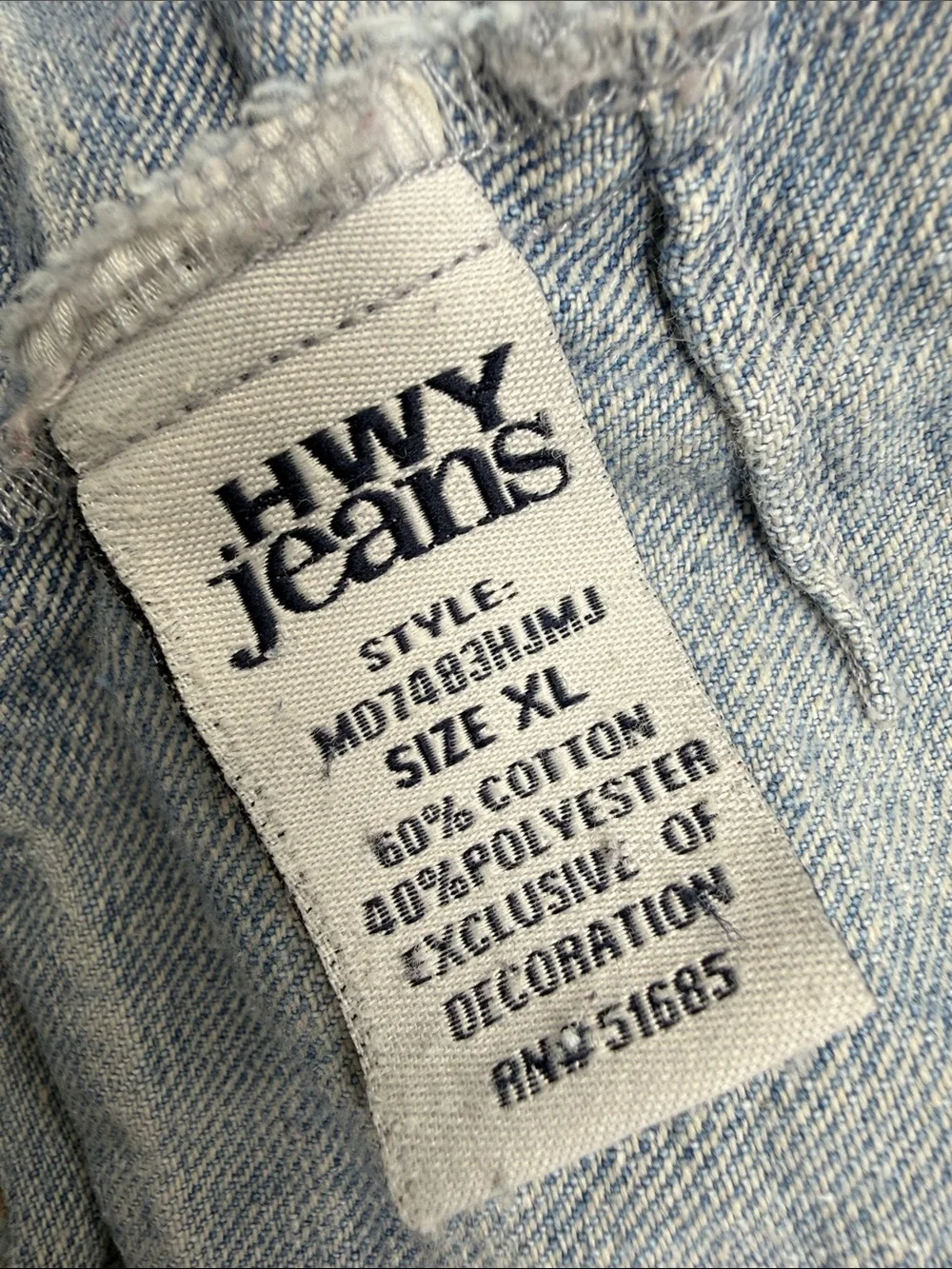 Highway Jeans Light Wash Cropped Frayed Denim Vest Y2K Western Festival size XL